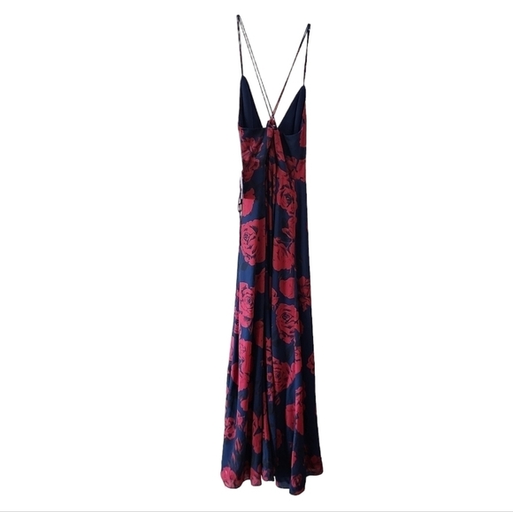 FAME AND PARTNERS Rose Print Maxi Dress mcfp2011p - Picture 3 of 9